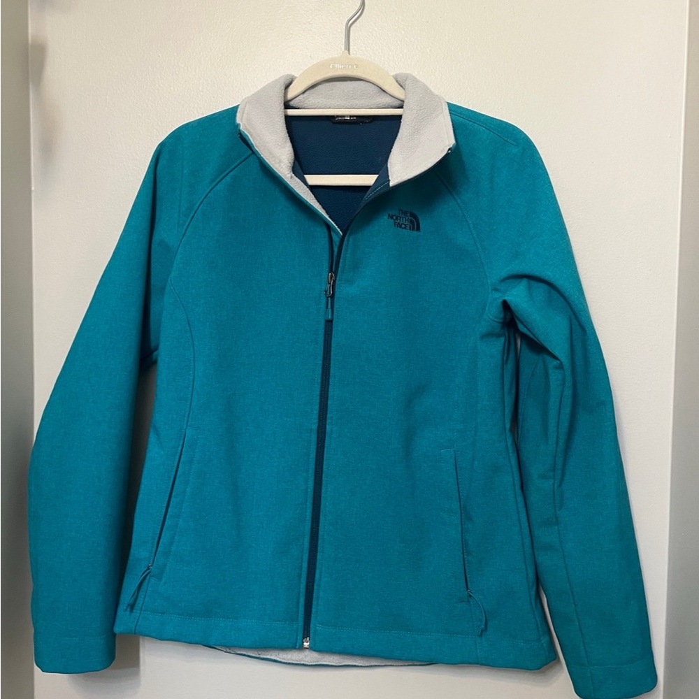 The‎ North Face Womens Windwall Jacket Coat Teal Zip Front M EUC